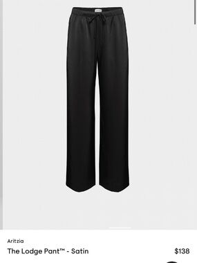 Aritzia Black silk pants